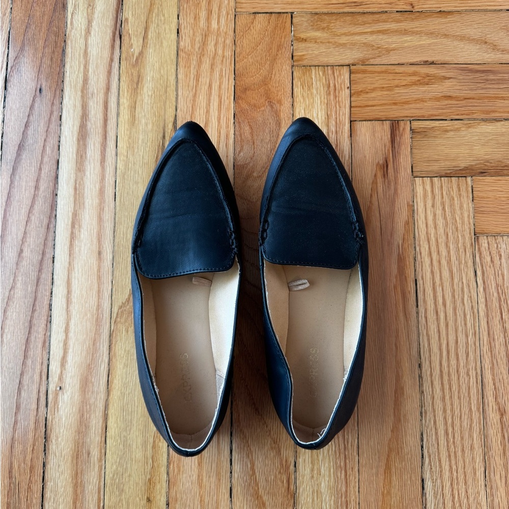 Express Black Pointed-Toe Loafers